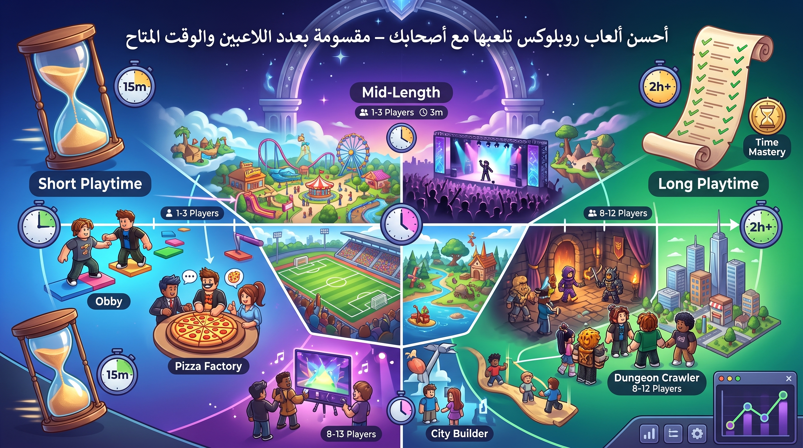 رسم توضيحي لمجموعة لاعبين في روبلوكس