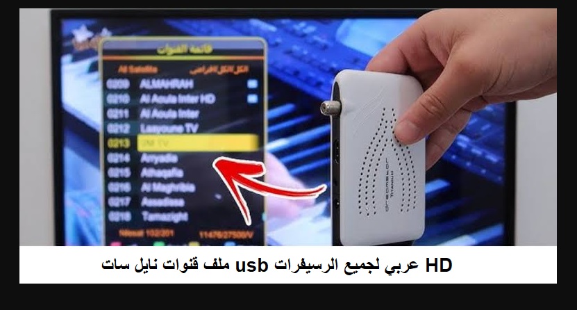ملف قنوات نايل سات usb عربي لجميع الرسيفرات HD