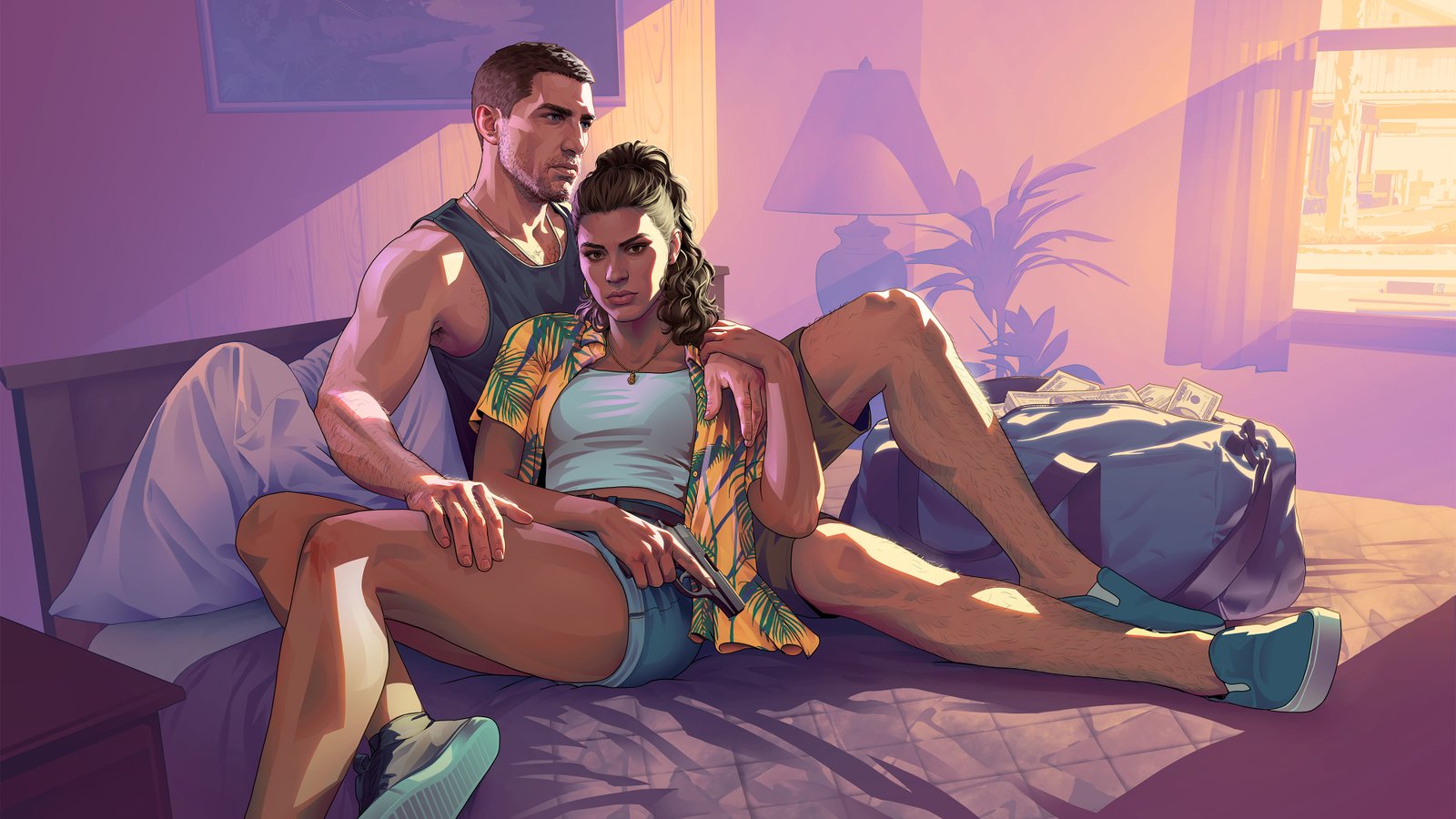 Jason و Lucia فى مشهد رومانسى من تريلر GTA 6